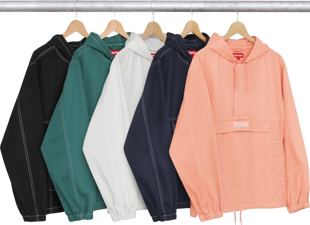 Contrast Stitch Twill Pullover